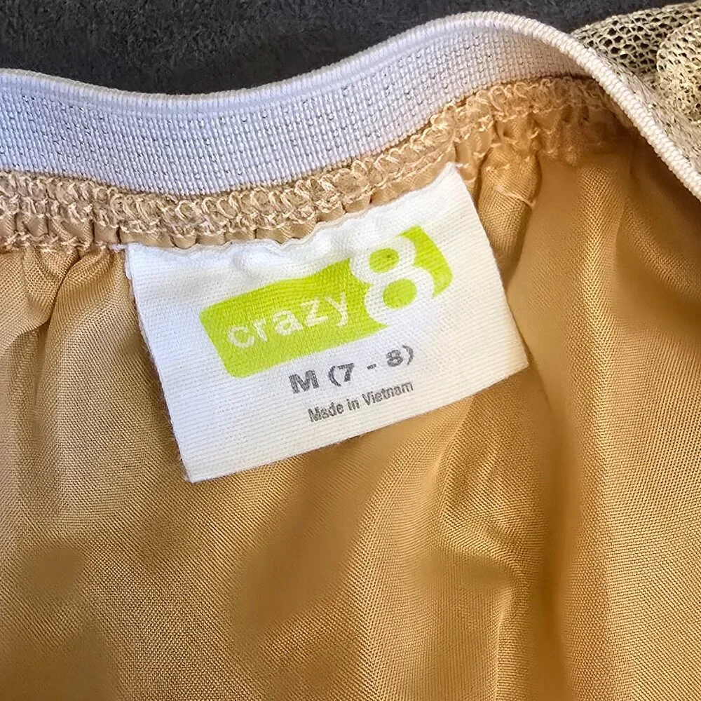 Girls Gold CRAZY 8 Tulle Tutu Skirt sz M 7/8